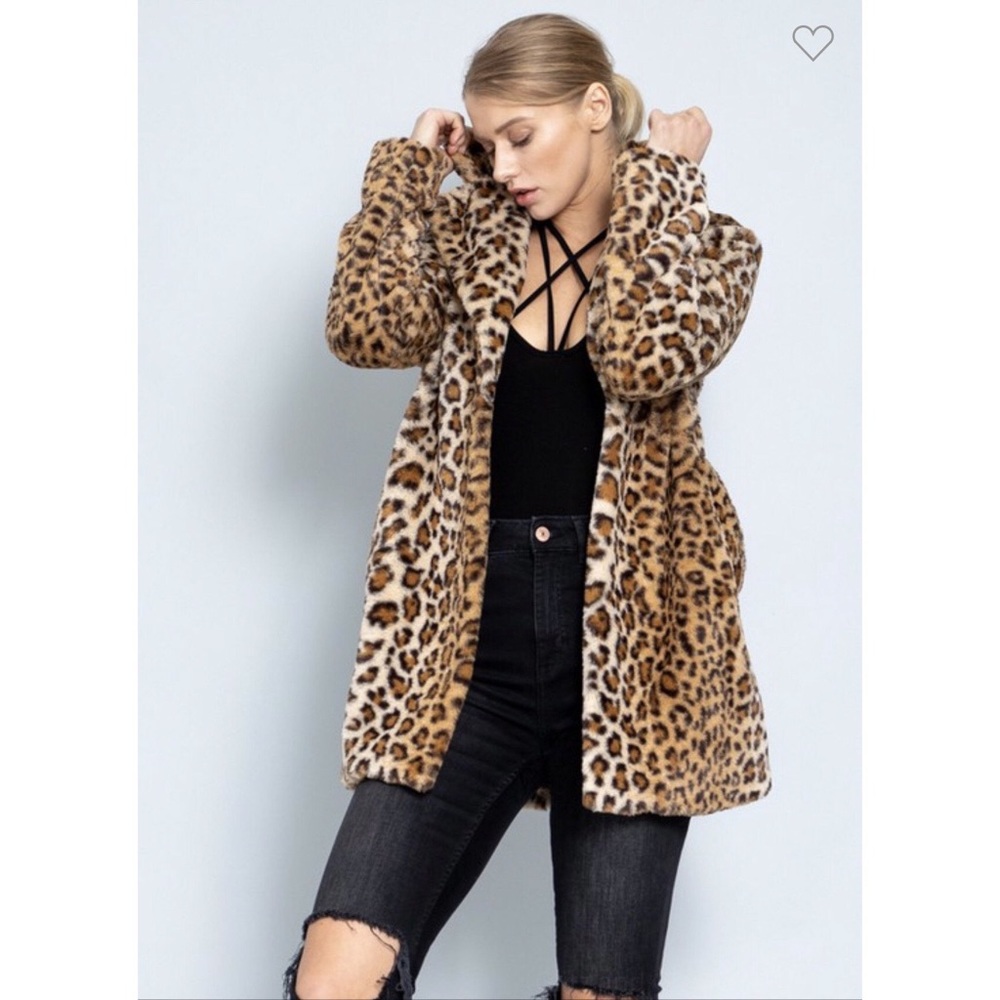Anastasia Faux Fur Coat - Leopard